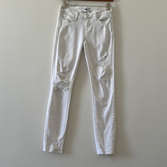 Paige Skyline Ankle Peg Skinny Jeans White Size 26 - Picture 2 of 7